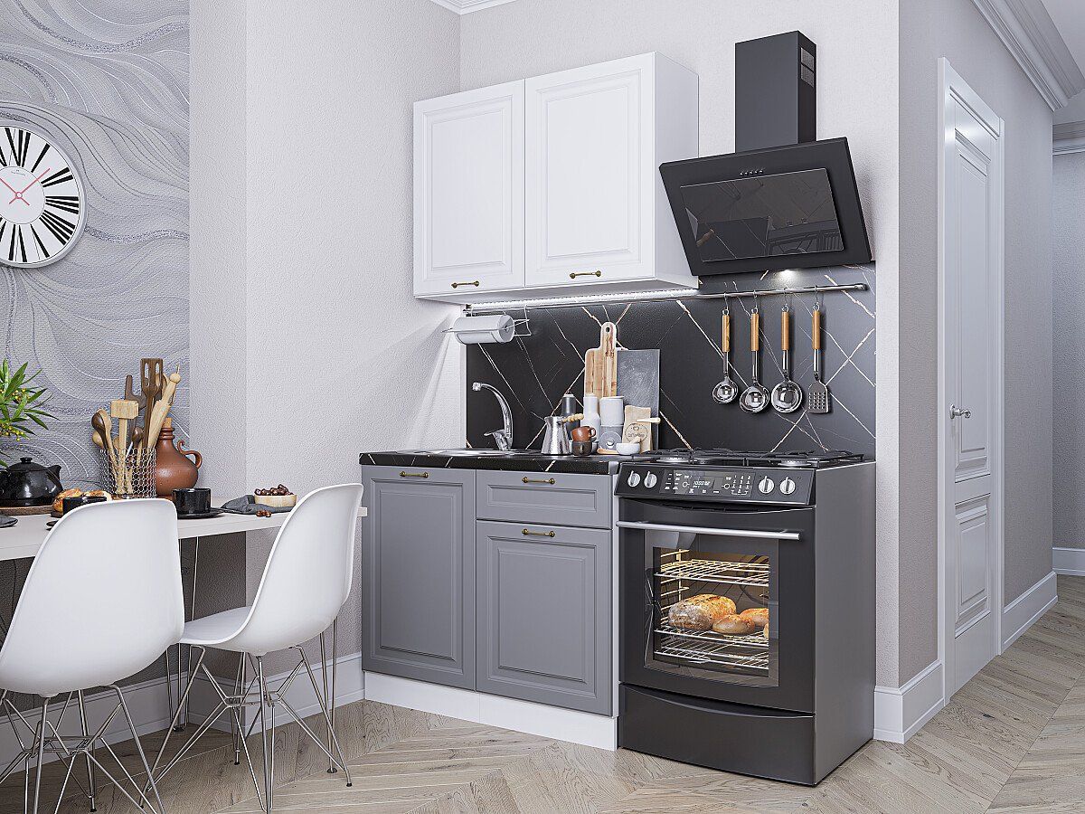 Кухня Ницца-05 Белый-Графит, Белый