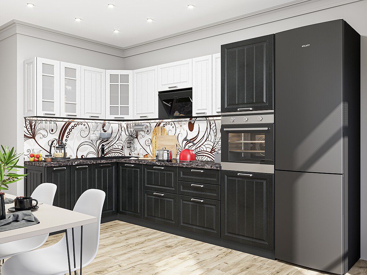 Кухня Прага-03 Белое дерево-Венге Премиум, Graphite