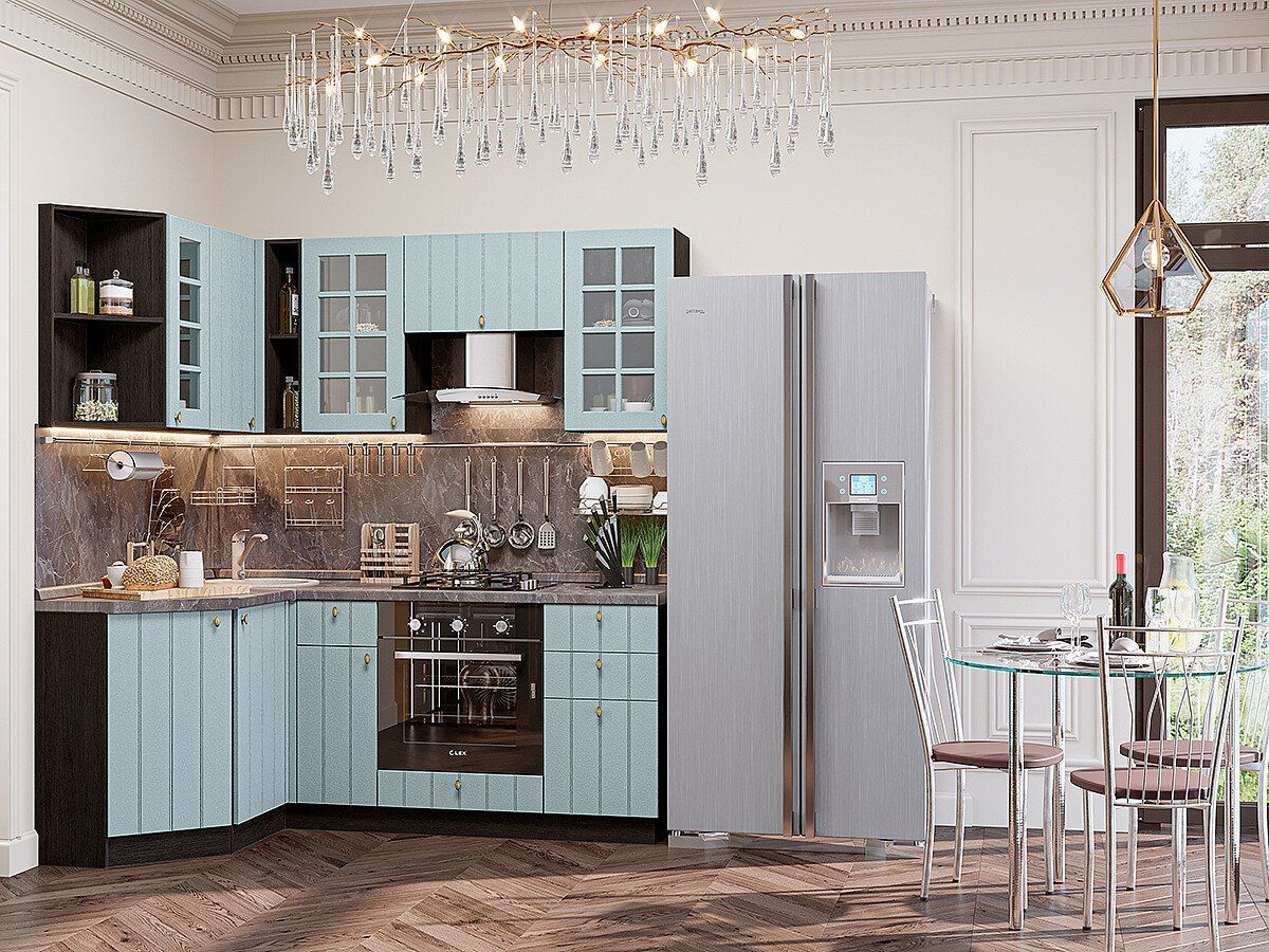 Кухня Прованс-03 Голубой, Graphite