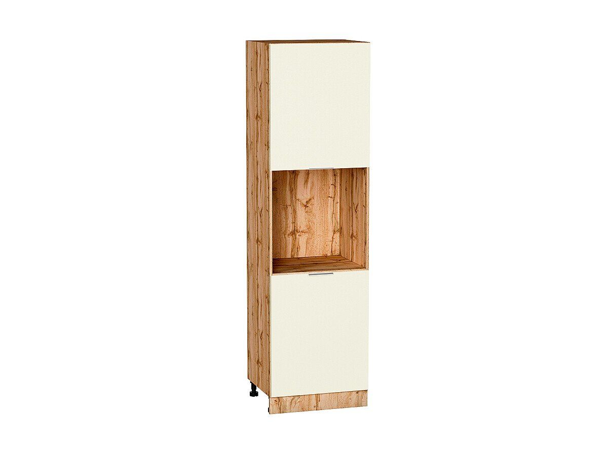 Кухня Шкаф пенал с 2-мя дверцами под технику Терра Ваниль Софт-Дуб Вотан, Дуб Вотан
