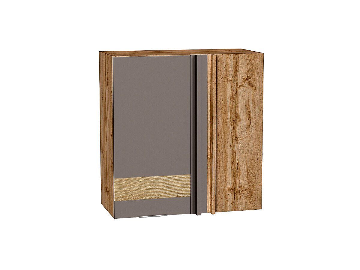 Кухня Шкаф верхний прямой угловой Терра DL Смоки Софт-Дуб Вотан, Дуб Вотан