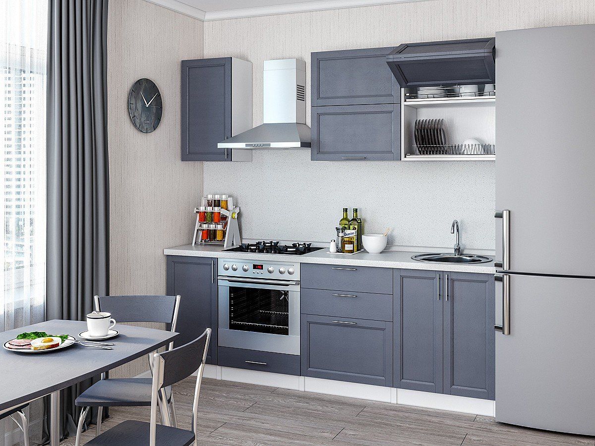 Кухня Сканди-01 Graphite Softwood, Белый