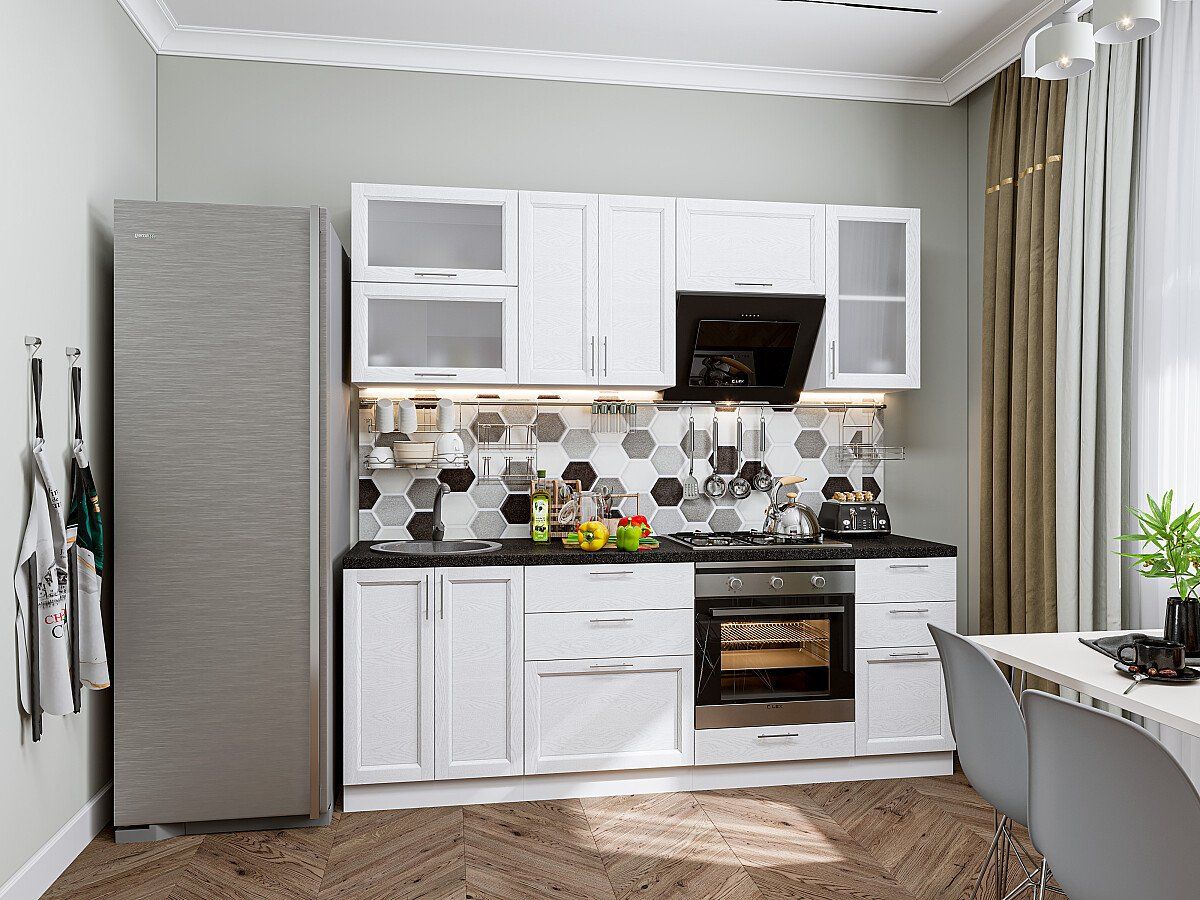 Кухня Сканди-02 White Softwood, Белый