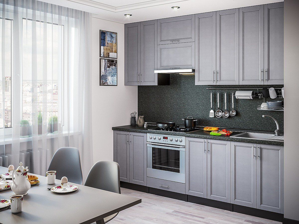 Кухня Сканди-03 Grey Softwood, Graphite