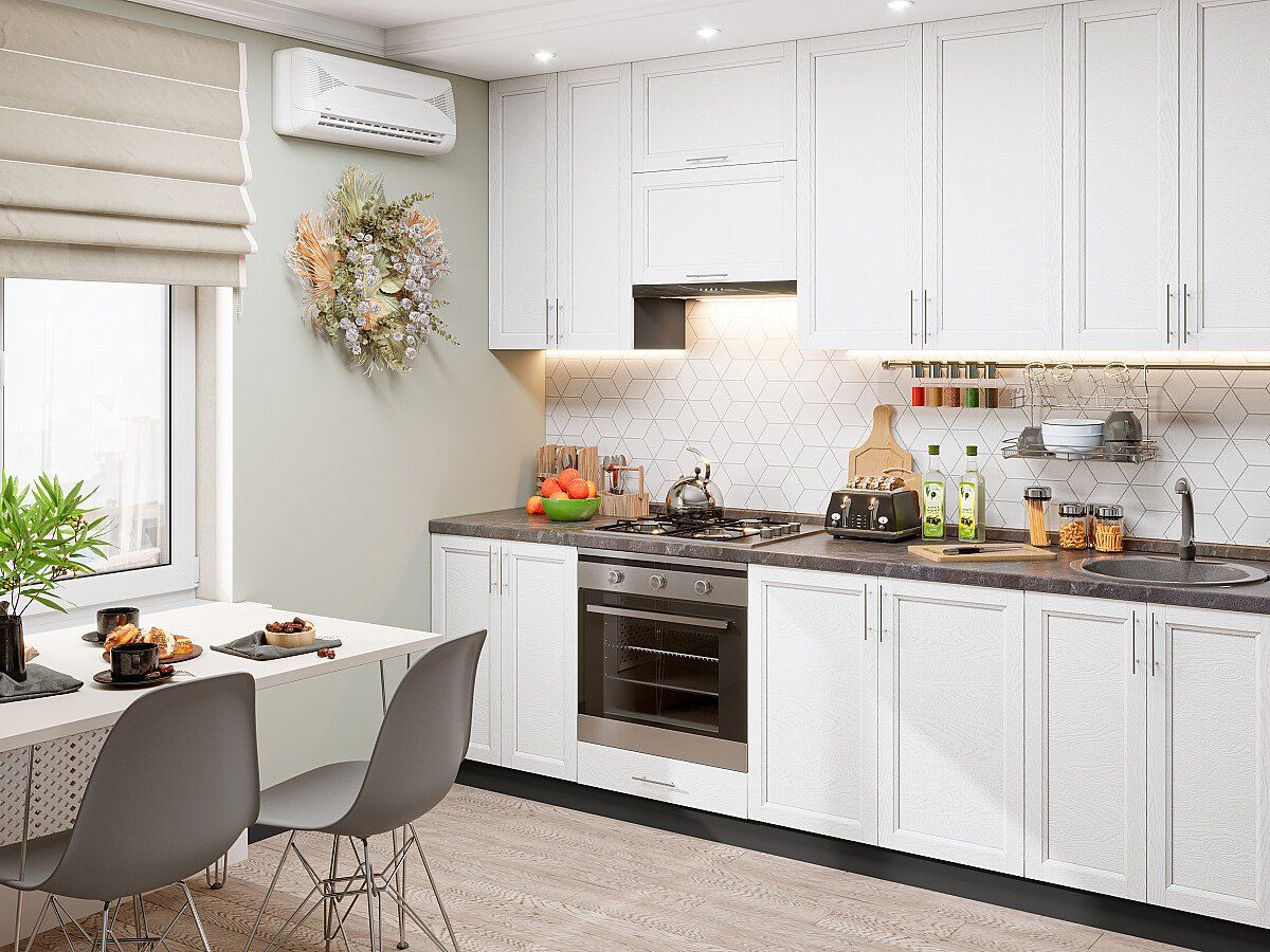 Кухня Сканди-03 White Softwood, Graphite