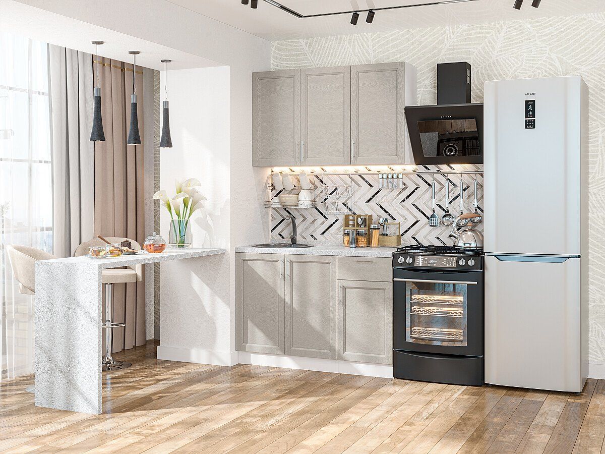 Кухня Сканди-05 Cappuccino Softwood, Белый