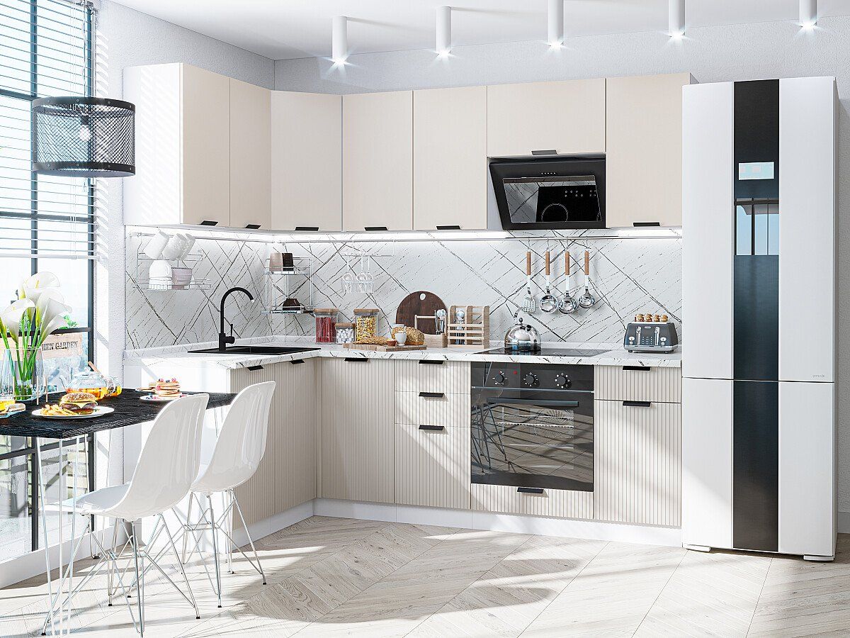 Кухня Евро Лайн-05 Агат, Белый