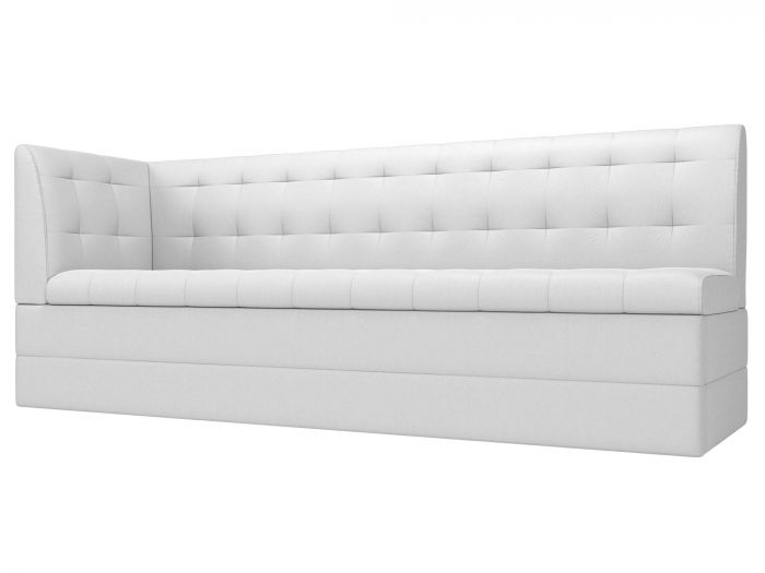 100387L Кухонный диван Бриз с углом слева | Экокожа | Белый