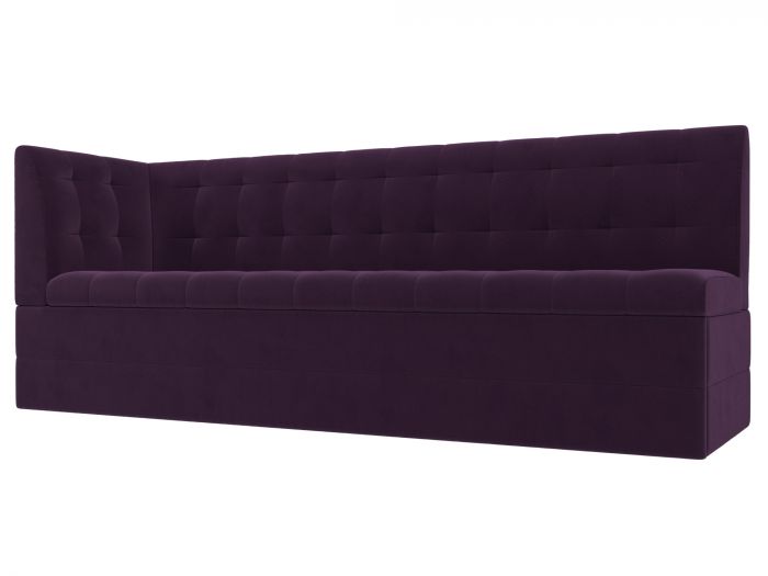 106965L Кухонный диван Бриз с углом слева | Велюр | Фиолетовый
