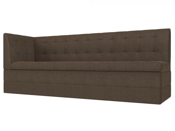 100384L Кухонный диван Бриз с углом слева | Рогожка | Коричневый