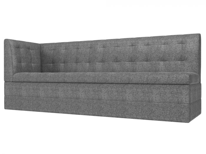 100385L Кухонный диван Бриз с углом слева | Рогожка | Серый