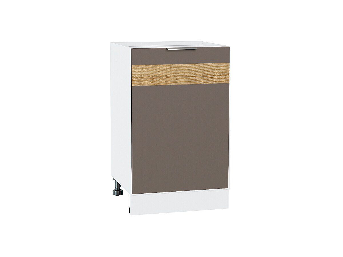 Кухонный модуль. Шкаф нижний с 1-ой дверцей Терра DR Смоки Софт, Белый