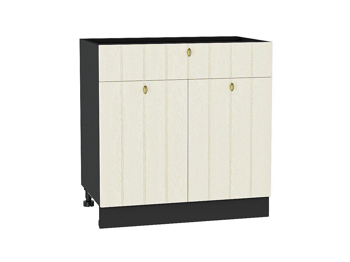 Кухонный модуль. Шкаф нижний с 2-мя дверцами и ящиком Прованс Ваниль, Graphite