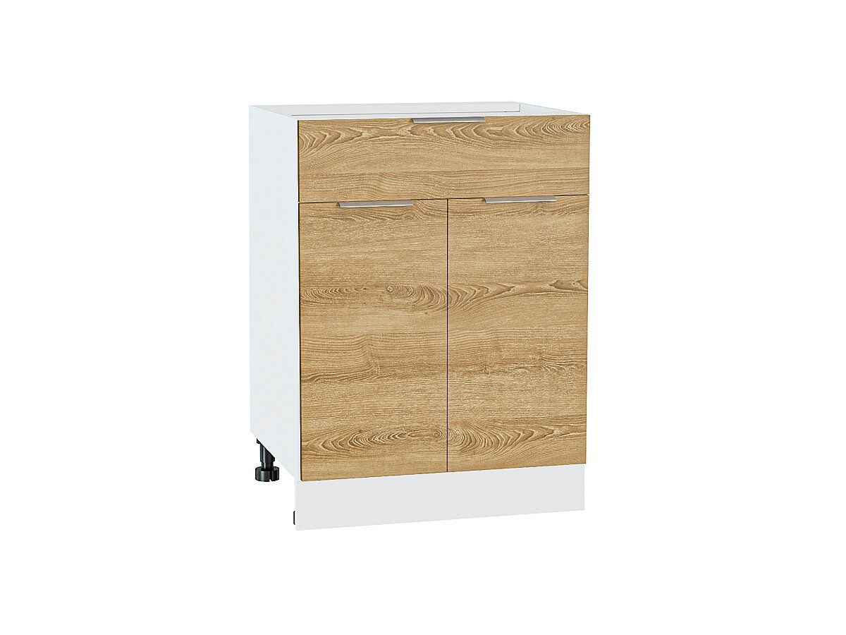 Кухонный модуль. Шкаф нижний с 2-мя дверцами и ящиком Терра Ель Карпатская, Белый