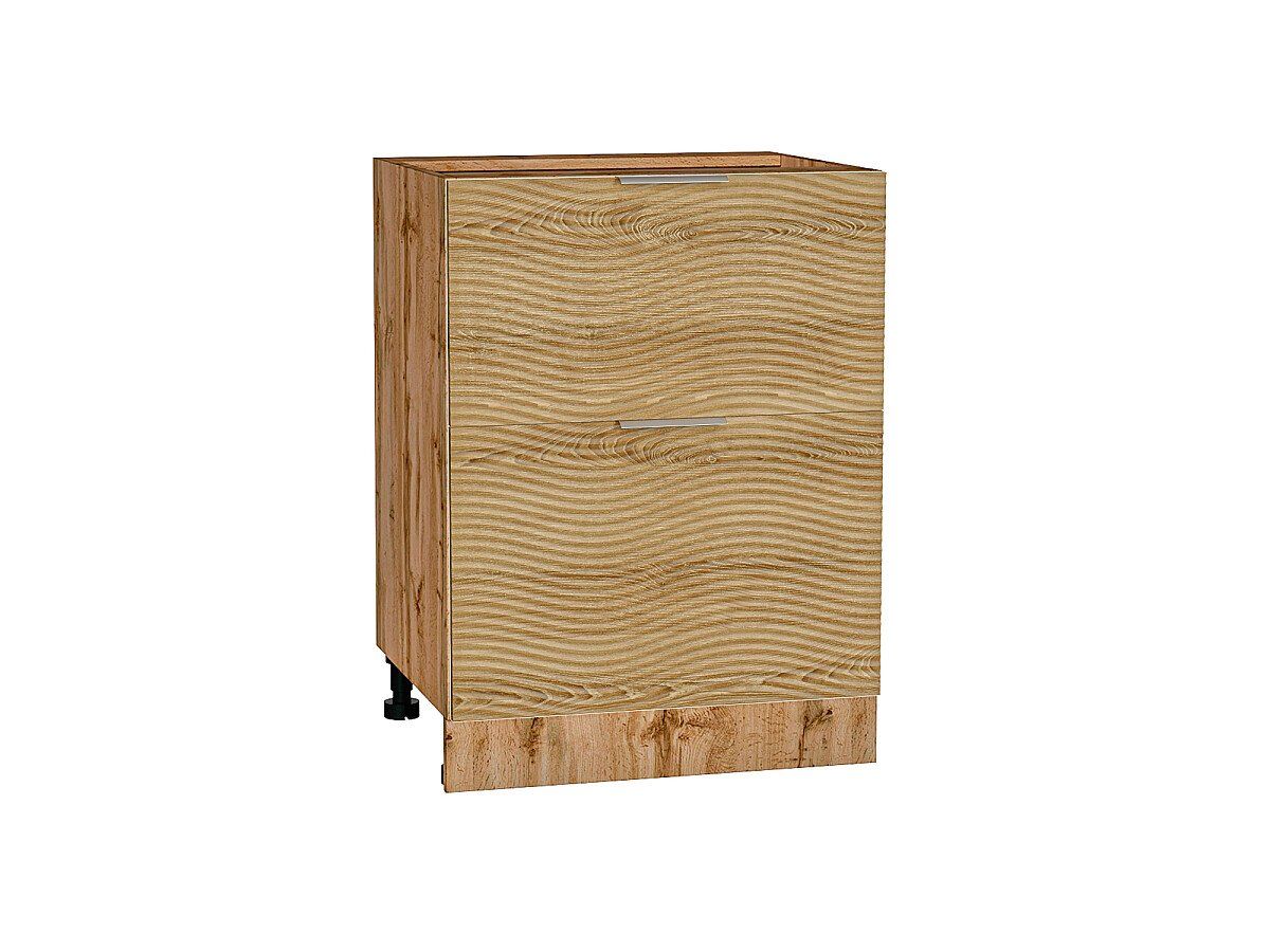 Кухонный модуль. Шкаф нижний с 2-мя ящиками Терра W Ель Карпатская, Дуб Вотан