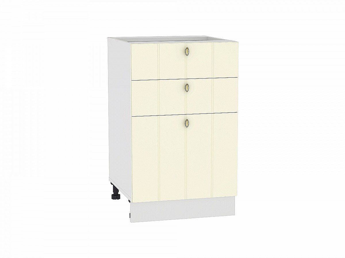 Кухонный модуль. Шкаф нижний с 3-мя ящиками Прованс Ваниль, Белый