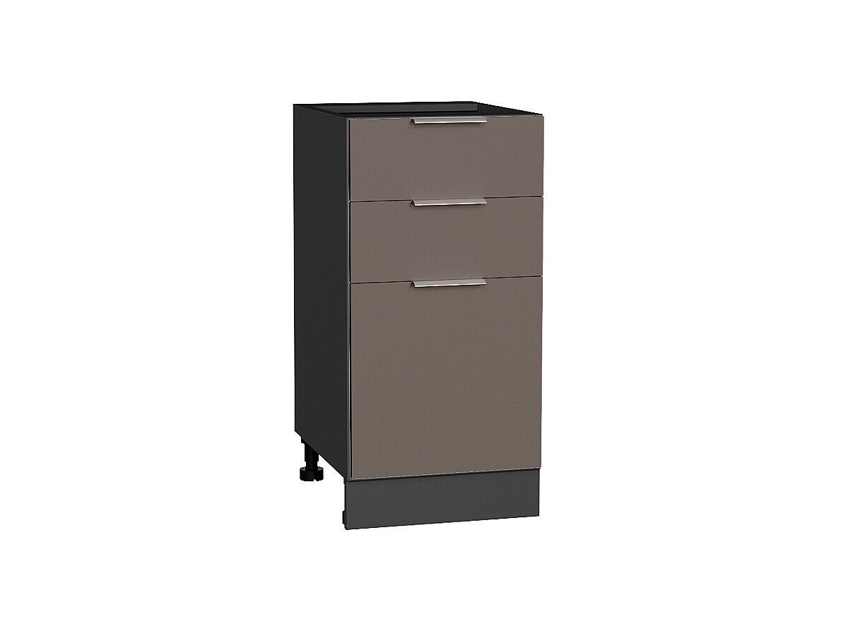 Кухонный модуль. Шкаф нижний с 3-мя ящиками Терра Смоки Софт, Graphite