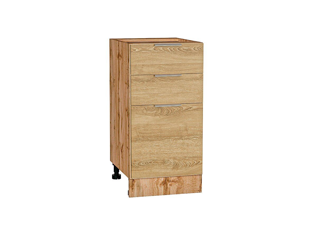 Кухонный модуль. Шкаф нижний с 3-мя ящиками Терра Ель Карпатская, Дуб Вотан