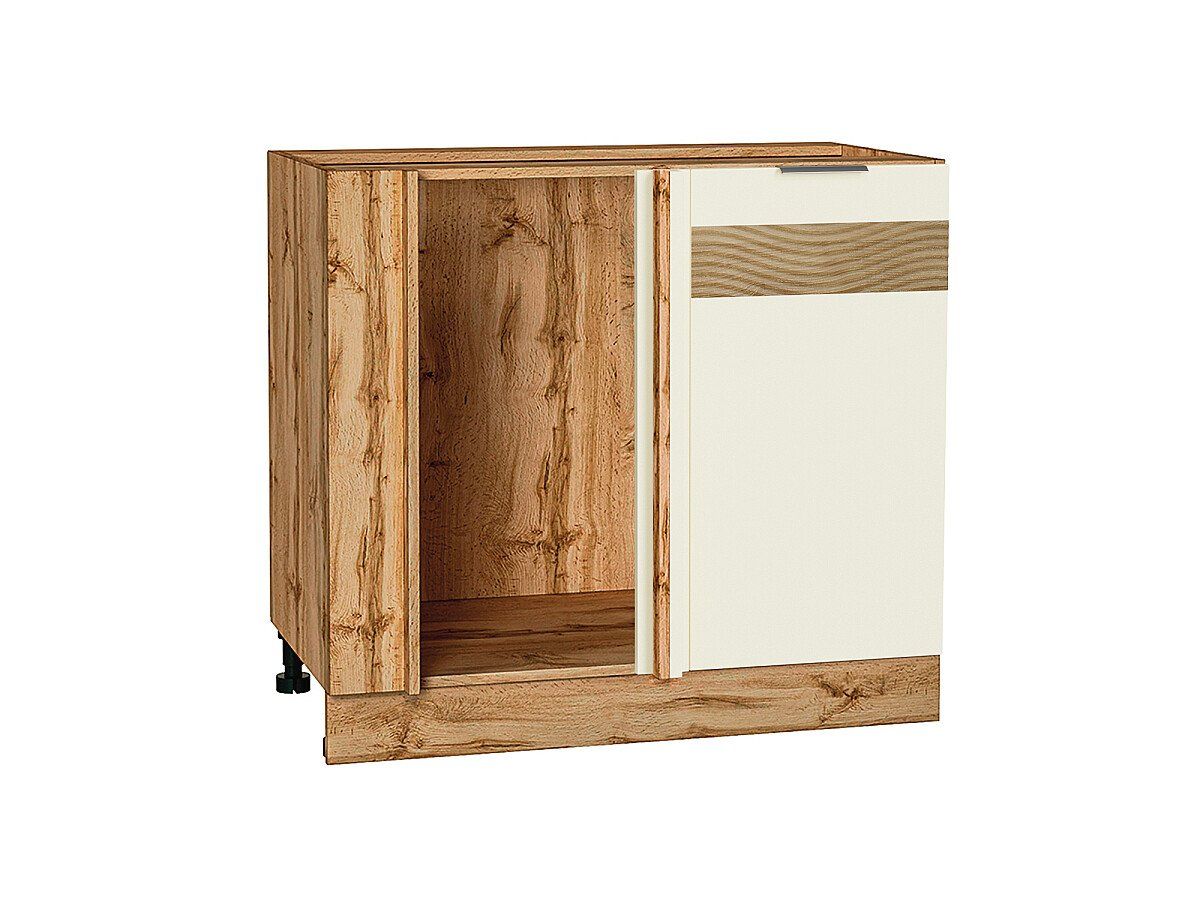 Кухонный модуль. Шкаф нижний угловой Терра DR Ваниль Софт, Дуб Вотан
