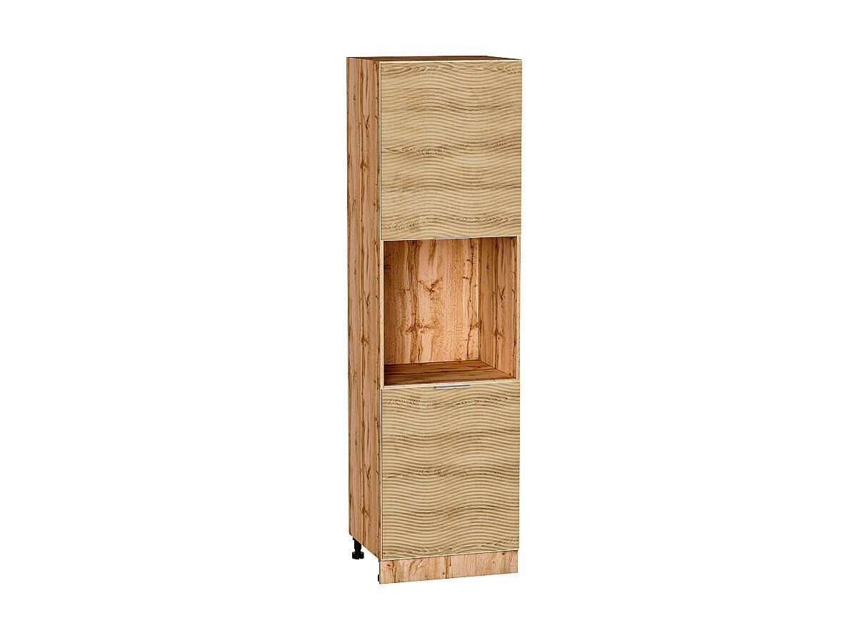 Кухонный модуль. Шкаф пенал с 2-мя дверцами под технику Терра W Ель Карпатская, Дуб Вотан