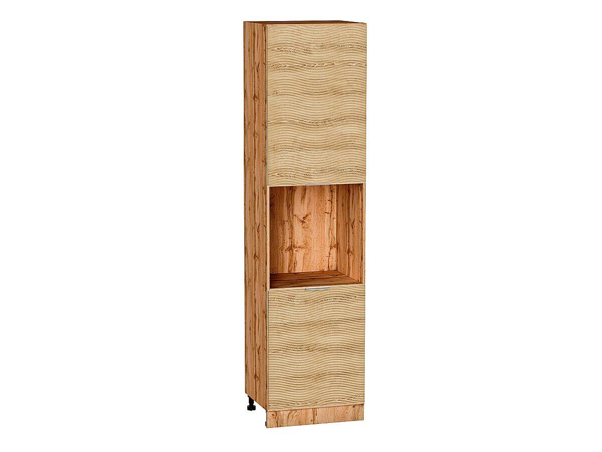 Кухонный модуль. Шкаф пенал с 2-мя дверцами под технику Терра W Ель Карпатская, Дуб Вотан