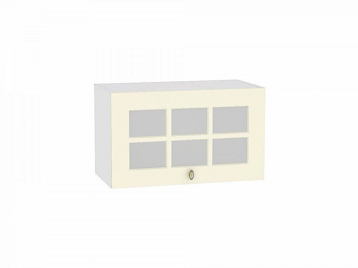 Кухонный модуль. Шкаф верхний горизонтальный остекленный Прованс Ваниль, Белый