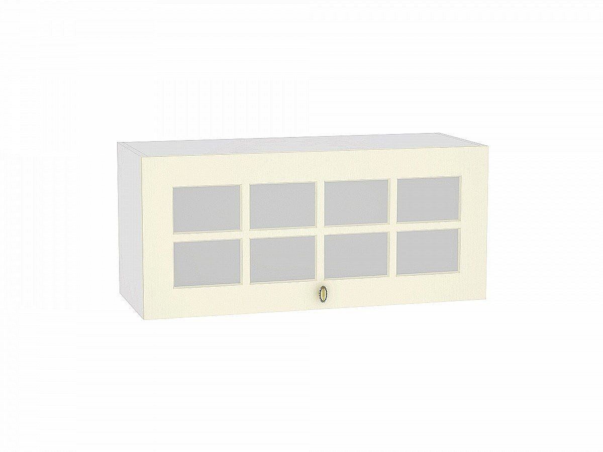 Кухонный модуль. Шкаф верхний горизонтальный остекленный Прованс Ваниль, Белый