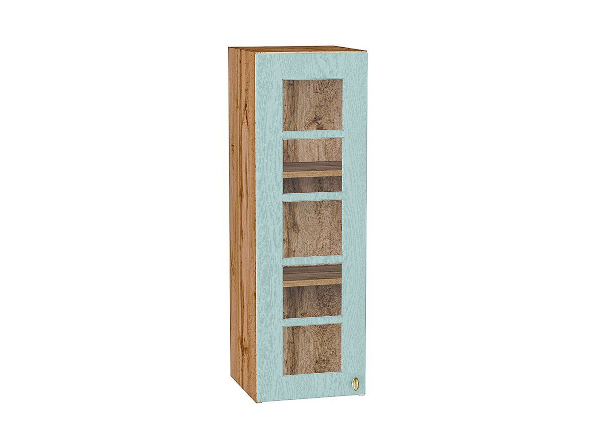 Кухонный модуль. Шкаф верхний с 1-ой остекленной дверцей Прованс Голубой, Дуб Вотан