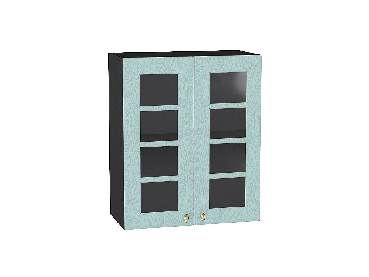 Кухонный модуль. Шкаф верхний с 2-мя остекленными дверцами Прованс Гoлyбoй, Graphite