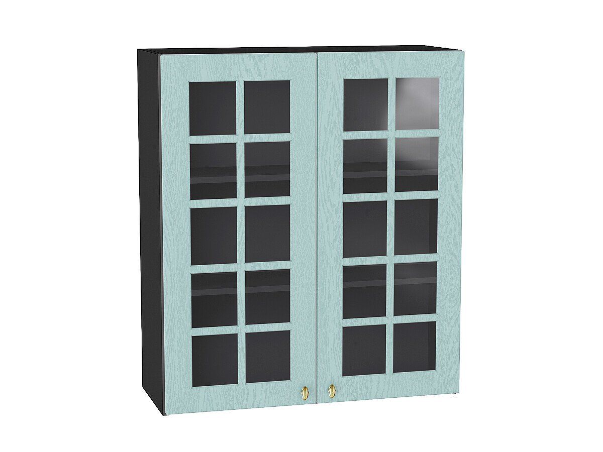 Кухонный модуль. Шкаф верхний с 2-мя остекленными дверцами Прованс Гoлyбoй, Graphite