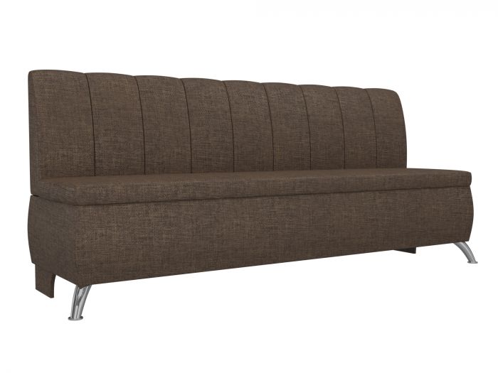 100152 Кухонный прямой диван Кантри | Рогожка | Коричневый