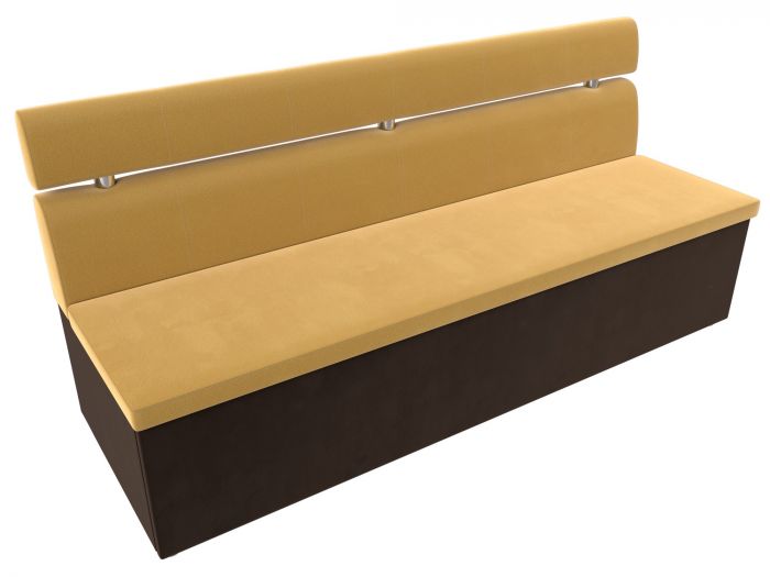 116158 Кухонный прямой диван Классик | Микровельвет | Желтый | коричневый