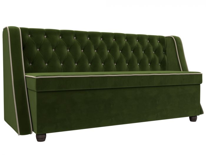 104554 Кухонный прямой диван Лофт | Микровельвет | Зеленый
