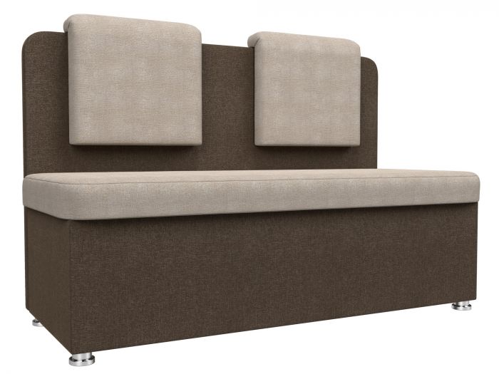 109200 Кухонный прямой диван Маккон 2-х местный | Рогожка | бежевый | коричневый