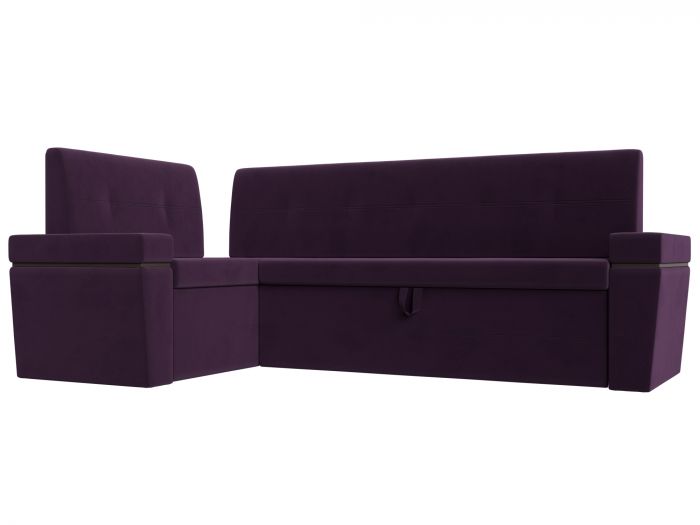 114320L Кухонный угловой диван Деметра левый угол | Велюр | Фиолетовый