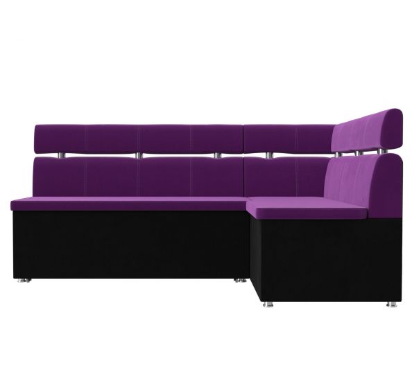 28781 Кухонный угловой диван Классик | Микровельвет | Фиолетовый | Черный