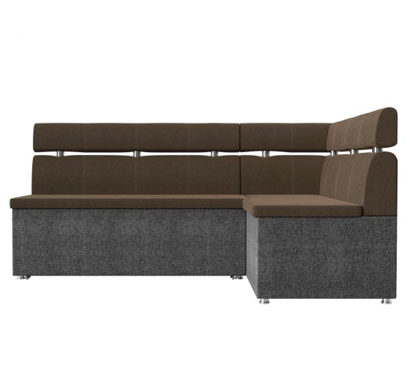 106579 Кухонный угловой диван Классик | Рогожка | коричневый | Серый