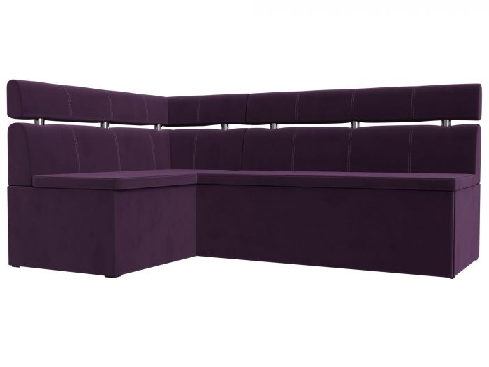 117981L Кухонный угловой диван Классик левый угол | Велюр | Фиолетовый
