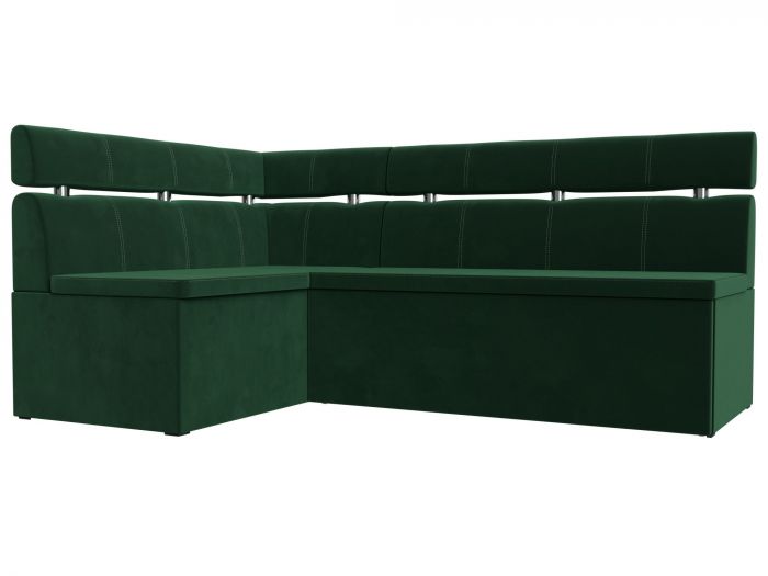 117978L Кухонный угловой диван Классик левый угол | Велюр | Зеленый
