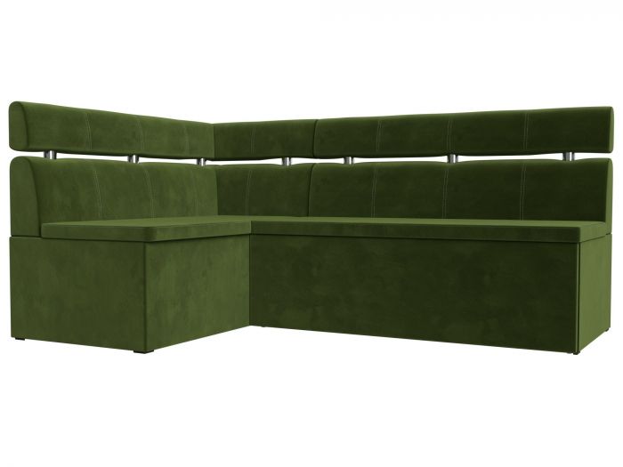 117986L Кухонный угловой диван Классик левый угол | Микровельвет | Зеленый