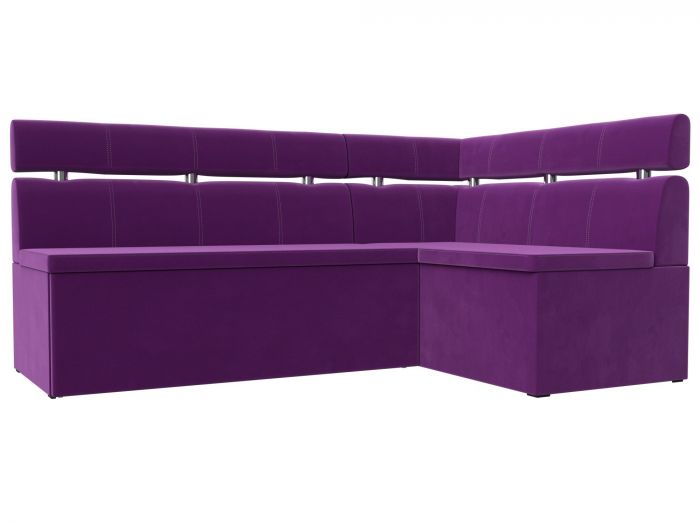 117990 Кухонный угловой диван Классик правый угол | Микровельвет | Фиолетовый