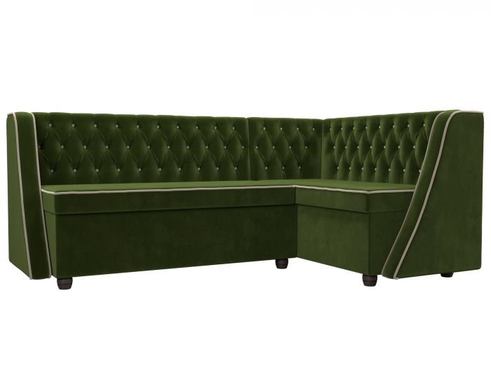 104594 Кухонный угловой диван Лофт | Микровельвет | Зеленый