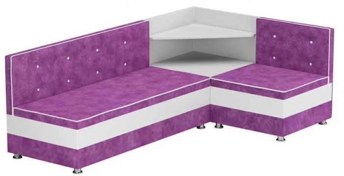 28500 Кухонный угловой диван Милан | Микровельвет | Фиолетовый | Белый