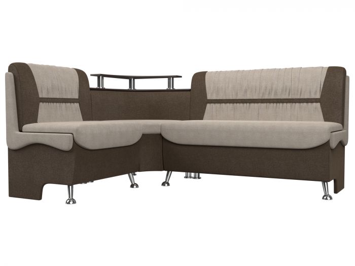 107384L Кухонный угловой диван Сидней левый угол | Рогожка | бежевый | коричневый