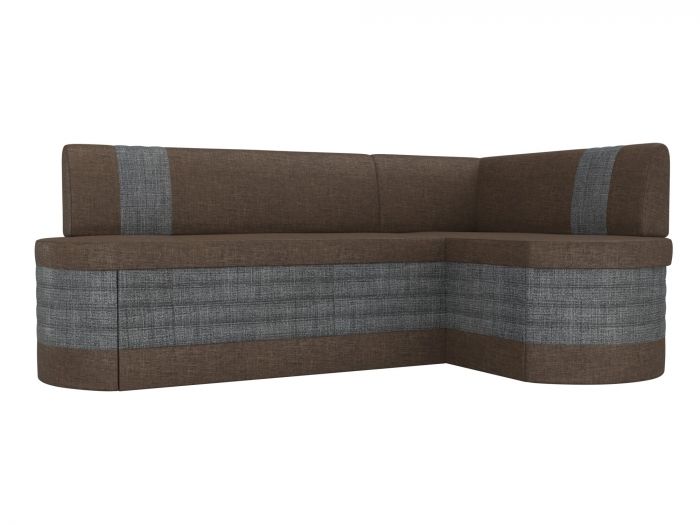 106540 Кухонный угловой диван Токио | Рогожка | коричневый | Серый