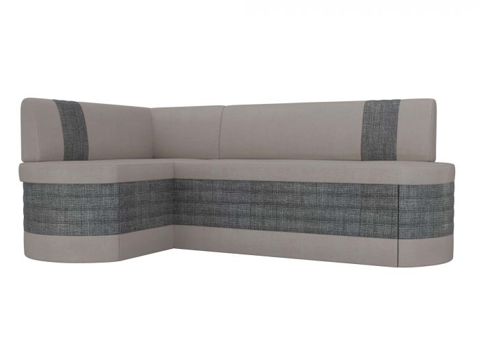106539L Кухонный угловой диван Токио левый угол | Рогожка | бежевый | Серый