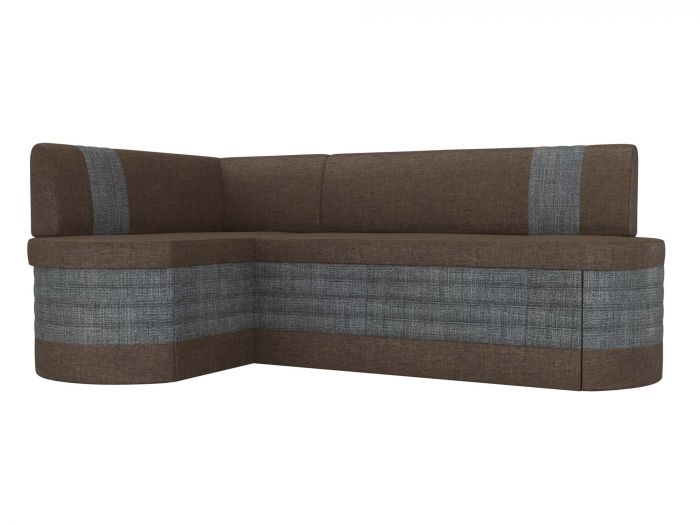 106540L Кухонный угловой диван Токио левый угол | Рогожка | коричневый | Серый