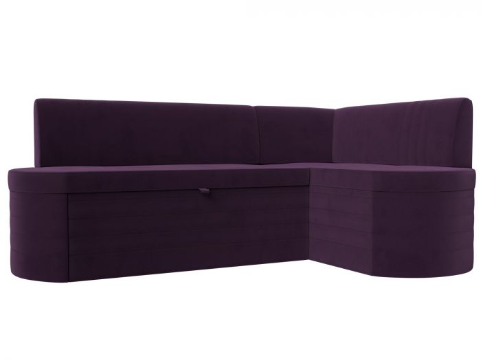 119420 Кухонный угловой диван Токио правый угол | Велюр | Фиолетовый