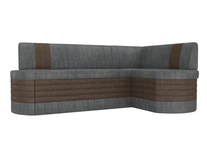 106541 Кухонный угловой диван Токио | Рогожка | Серый | коричневый