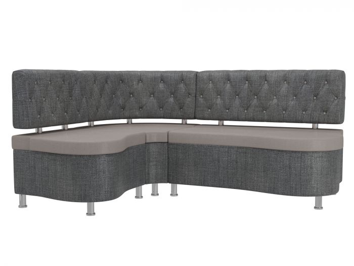 105185L Кухонный угловой диван Вегас левый угол | Рогожка | бежевый | Серый
